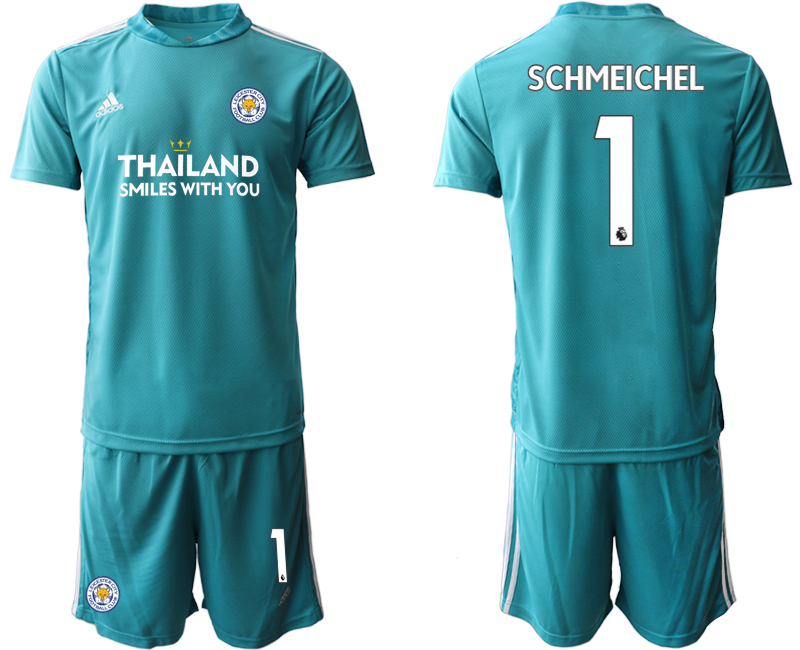 Men 2020-2021 club Leicester City blue goalkeeper #1 Soccer Jerseys->leicester city jersey->Soccer Club Jersey